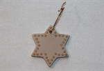 Hel Lenica stjerne til ophæng 7,5 x 7,5 cm råhvid med guld prikker - Fransenhome